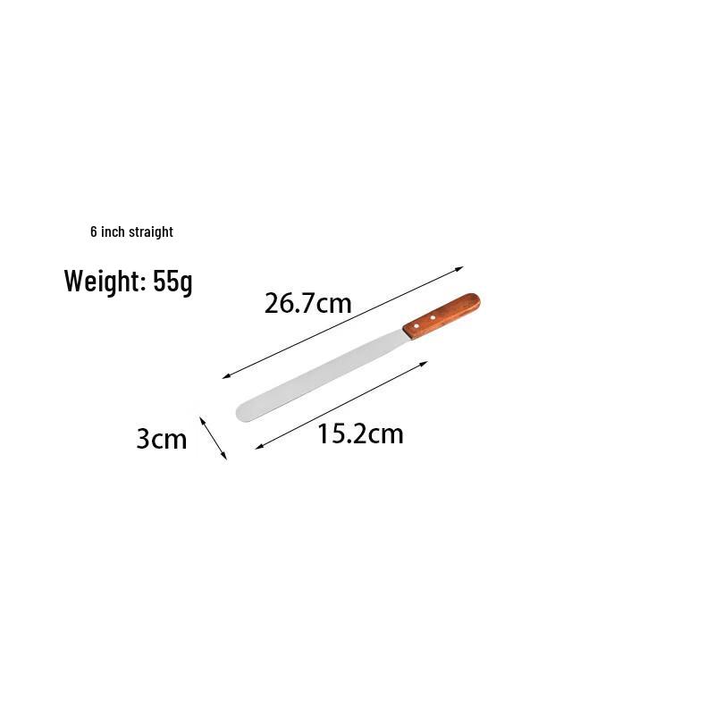 WS Stainless Steel Baking Spatula with Wood Handle