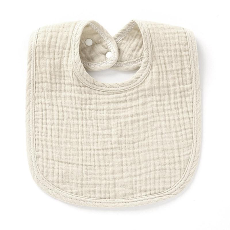 1pc Solid Colour Cotton Gauze Baby Bibs Ruffle Lace Infant Newborn Feeding Burp Cloth Saliva Towel Adjustable Bandana Drool Bibs