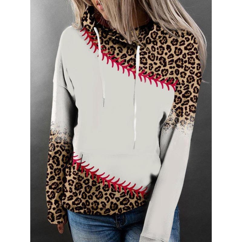 Jaro Podzim Barevně blokovaná Tištěná 3D Módní Ležérní Mikina s kapucí Mikiny a Mikiny (Ženy)