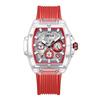 Custodia Trasparente Onola Orologio Quadrato Moda Luminoso Giovanile Studente Orologio da Uomo