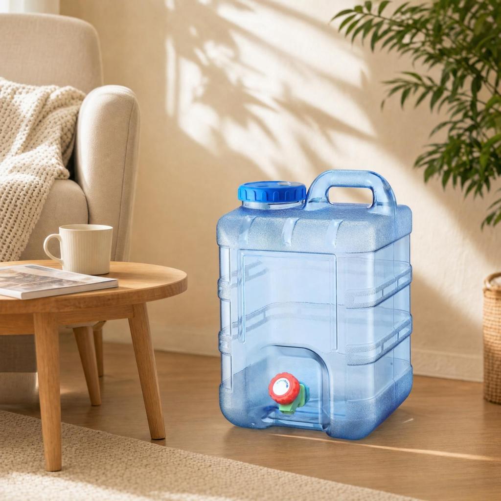 Water Jug with Spigot Transparent Faucet Portable for Campers, Journeyers, Camping,