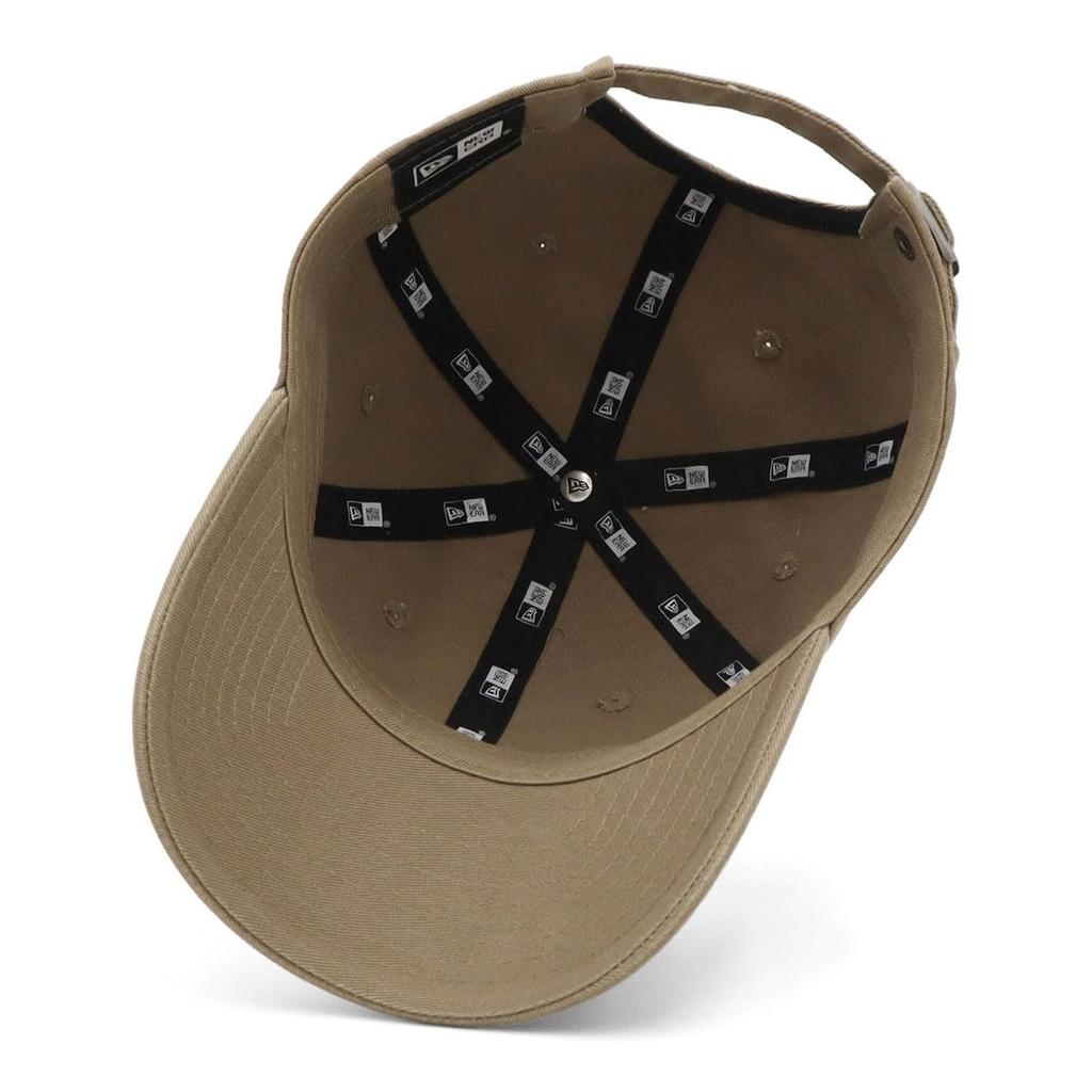New Era Casual Classic Cotton Cap with Metal Flag Logo and British Khaki Finish CC Flag and Black (Free Wordmark, Khaki)