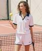 CLOTE [Set] Soft Terry Polo Top + Shorts - White