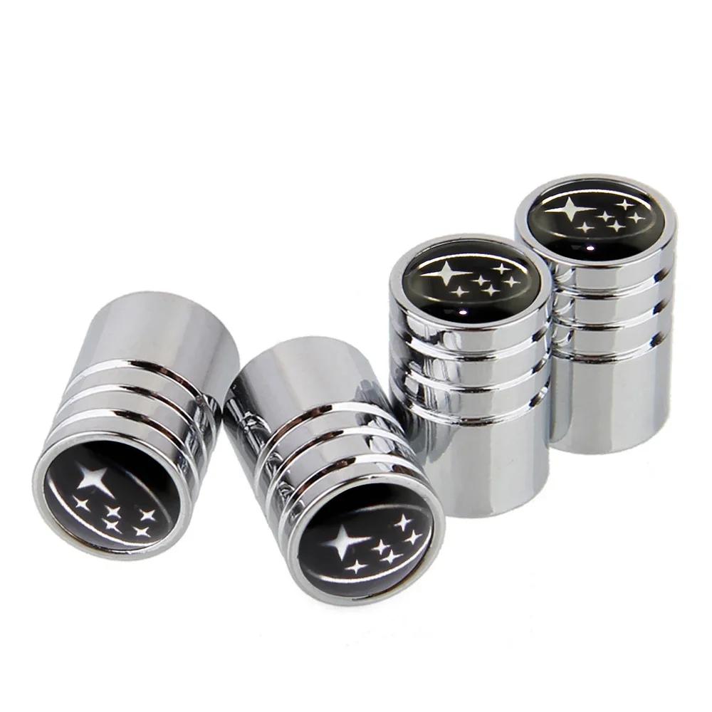 4PCS Alloy Car Tire Valve Caps Dustproof Wheel Air Covers For Subaru XV WRC WRX BRZ FORESTER IMPREZA LEGACY OUTBACK STI TRIBECA