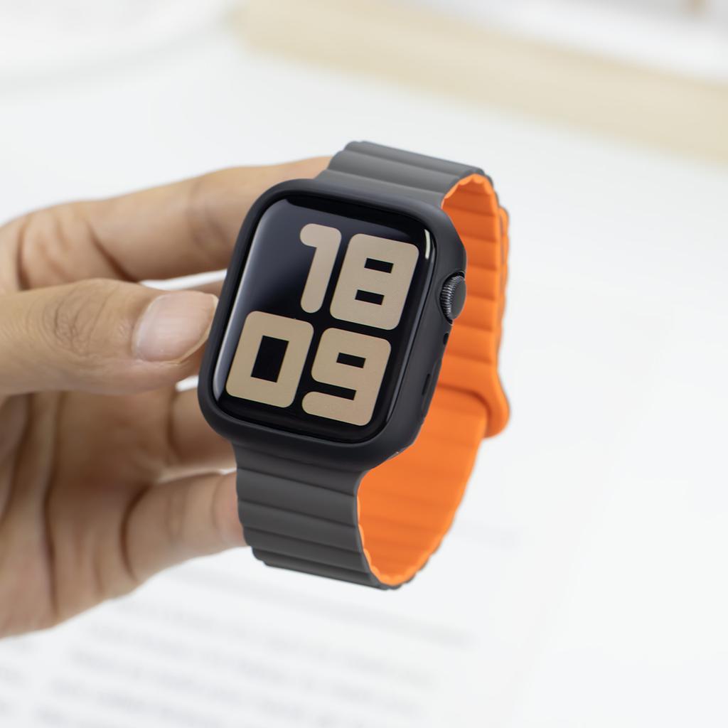 Silikonarmband + Hülle für Apple Watch Armband Ultra 2 49mm 44mm 45mm 42 40mm 38 41mm Damenarmband für iWatch 9 7 8 6 5 4 SE Armband