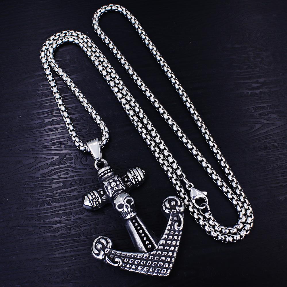 Necklace Vintage Anchor Viking Like Nautical Sailing Cross Pendant