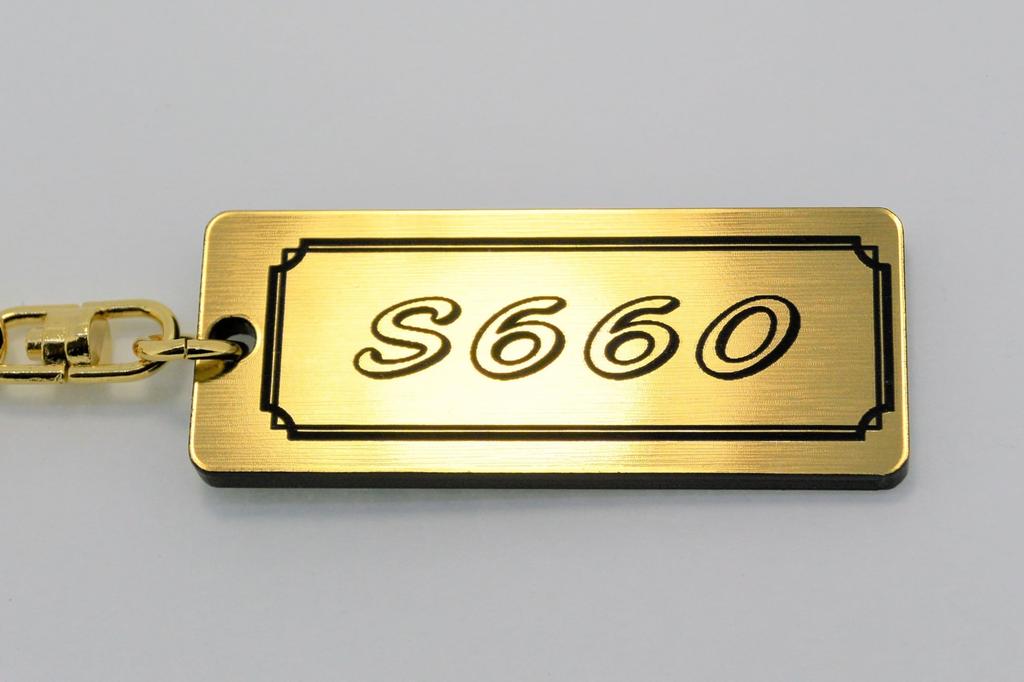 S660 Gold and Black Double Ring Acrylic Original Keychain Custom Parts A-457-1