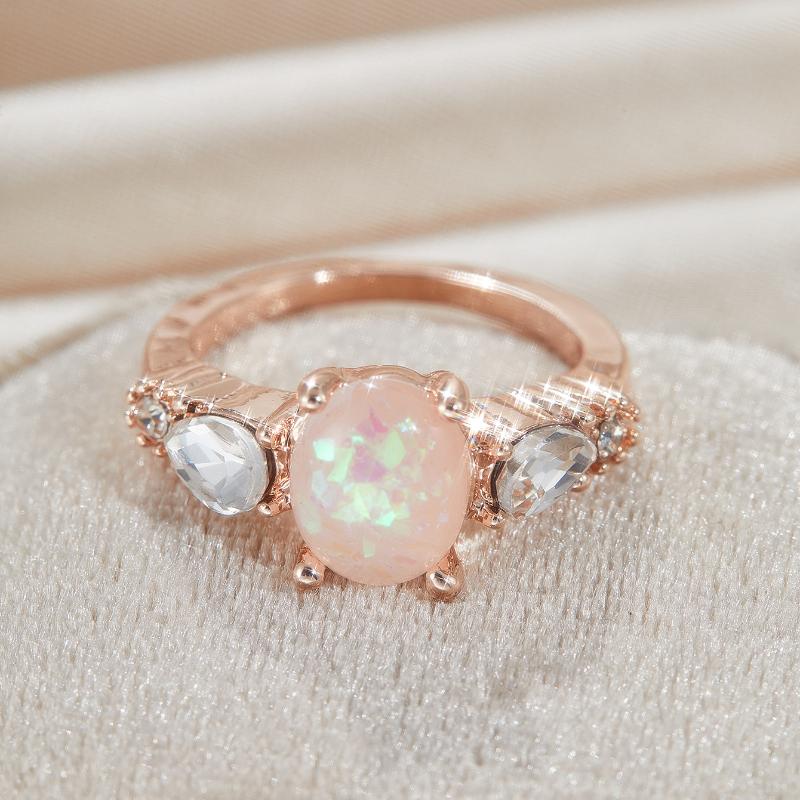 Luxury Fashion European and American Trendy Oval Obo Ring for Women Irregular Simple Engagement Party Zircon Mother's Day Gift