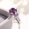 925 Sterling Silver Purple CZ Rings Bridal Wedding Accessories Women Rings Anniversary Gift Temperament Lady Jewelry