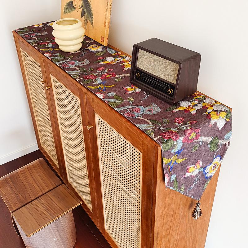 

Chinese Style Table Runner Flowers and Birds Linen Cotton Table Cover TV Cabinet Cover Clothe Wedding Hotel Table Decoration Jacquard&30x120cm