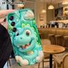Phone Case: 2D Flat Design Suitable for Samsung Galaxy A34 A35 M05 M06 S20 S22 S21 FE Plus 5G Protective Case, Mint Green Little Dinosaur, Perfect Chr