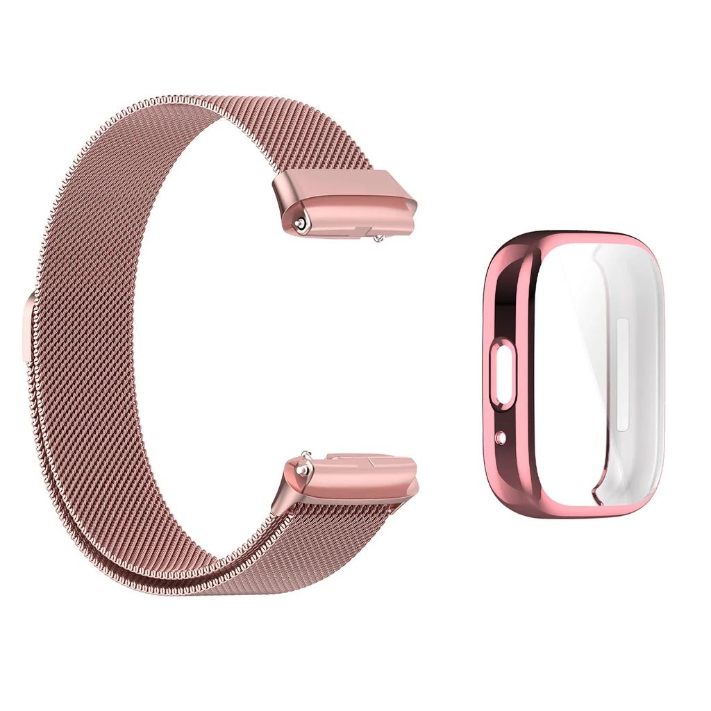 Strap For Xiaomi Redmi Watch 3 Active/3 Lite With TPU Soft Case Screen Protector Replacement Metal Milanese Magnetic Watchband