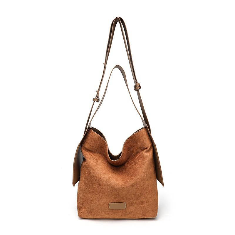 Semsket hengende øre tote bag bøtteveske stor veske lat pendler skulder-, messenger bag