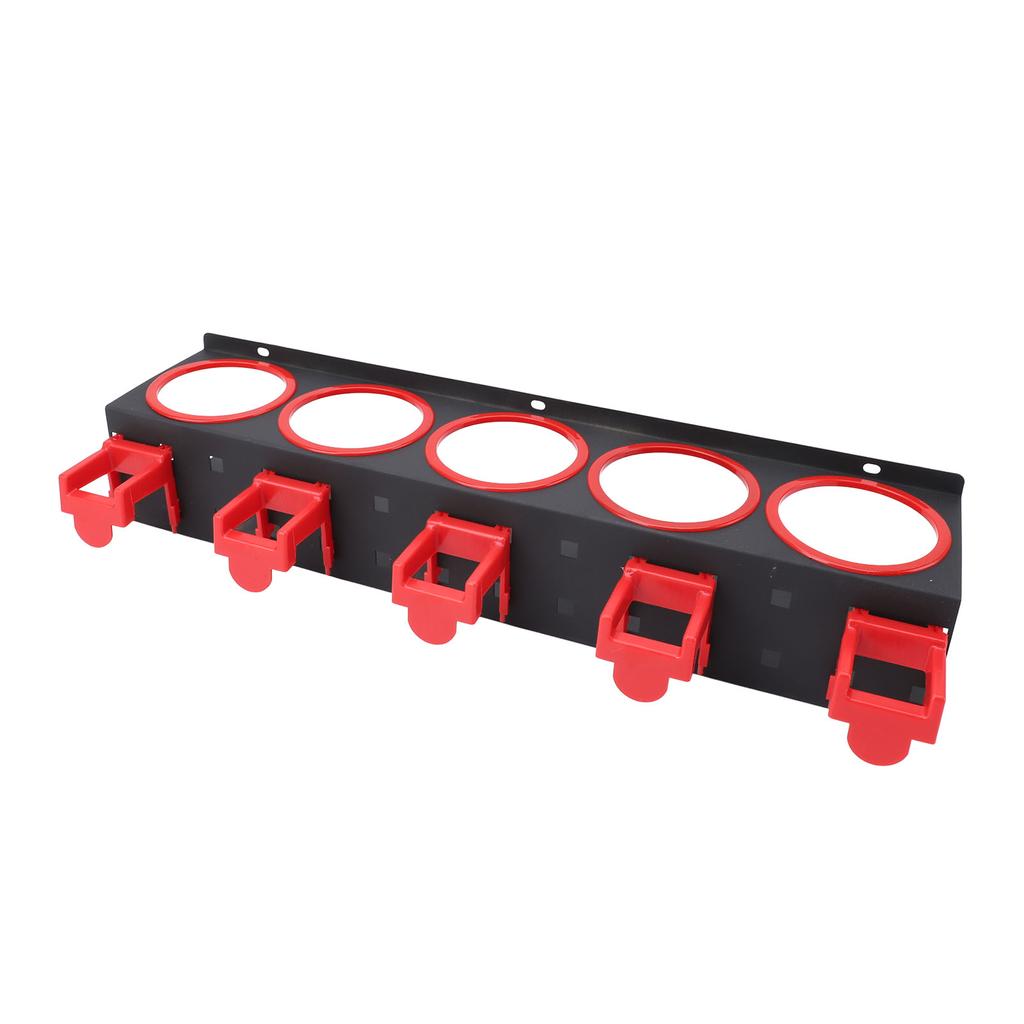 Spray Bottle Storage Rack Wall Mounted Garage Bottle Organizer with 5 Plastic Hanging Hooks
