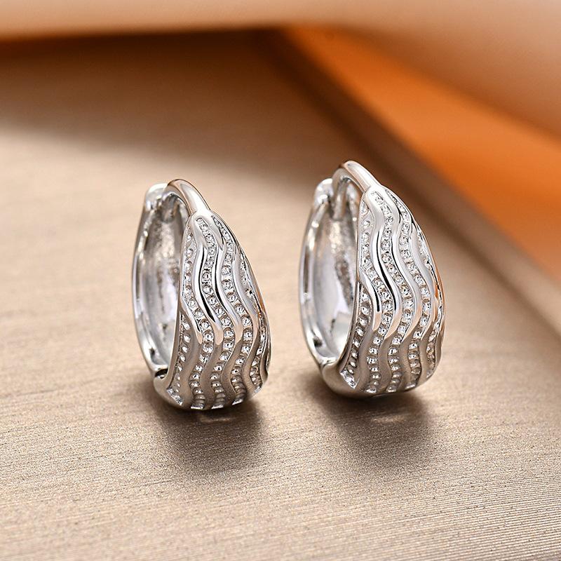 Cross-Border Fashion Light Luxury Retro Bronze Gold-Plated Geometric Earrings with Unique Design for Women