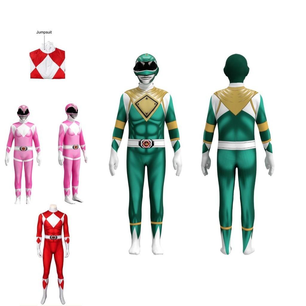 Rangers Costume For Kids And Adults Featuring Durable Jumpsuit And Character Mask**