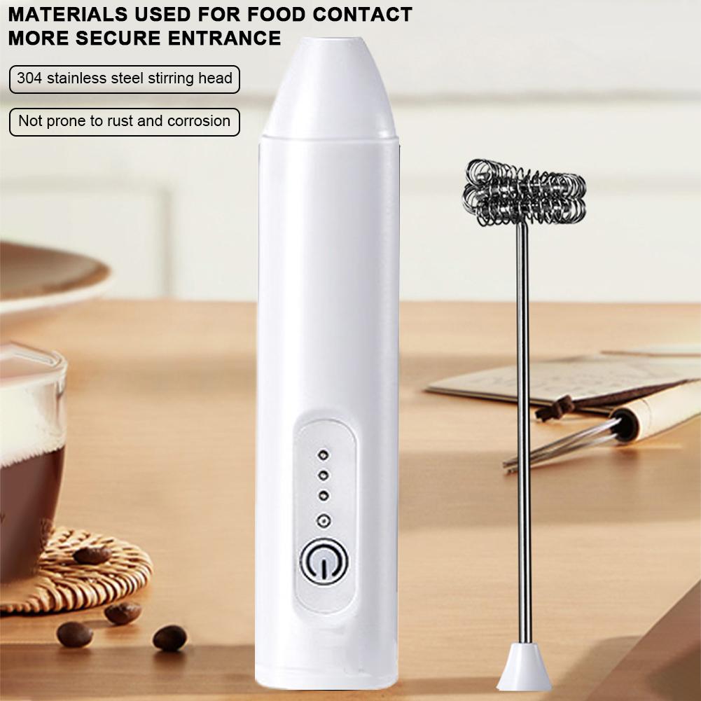Electric Milk Frother Rechargeable Automatic Rotary Egg Beater Portable Coffee Cappuccino Creamer Stirrer Household Baking Tool