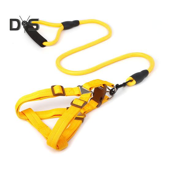 Hundegeschirr mit Leine, Hundetrainingsweste, Führstrick mit weich gepolstertem Griff, Haustier-Traktionszubehör für kleine und mittelgroße Hunde und Katzen