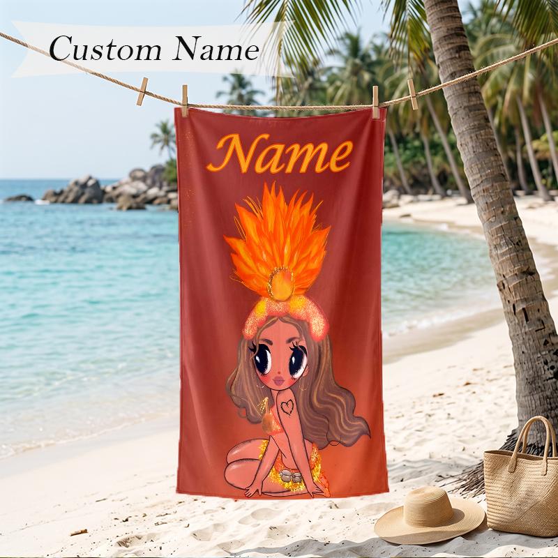 Karol G Custom Name Printed Beach Towel Personalized Soft Towel For Swimming Beach Travel