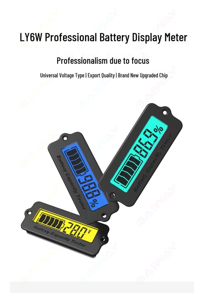 LY6W 12V Universal Battery Level Meter for Lead-Acid & Lithium Electric Scooters