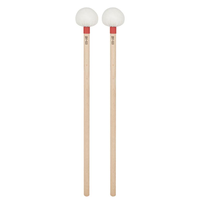 1 Pair Of Dy-03 High-quality Felt + Maple Timpani Sticks Oval Shape Stable Combination Precision