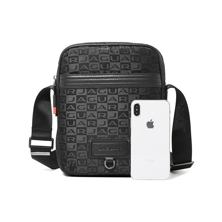 New JAGUAR Cow Leather With Fabric Shoulder Bag Regular Men's Black JA1T1220031101