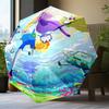 Yellow Dog Adventure In Space Umbrella Folding Umbrella, Automatic Umbrella 8-Frame for Travel, Camping Use Gift for Halloween Christmas