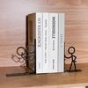 1Pair Stick Figure Metal Bookends Iron Art Desktop Decorative Bookend  School Office Supplies