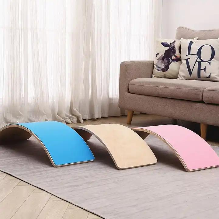 Balance Board Wooden Wobble Rocker Board Activity Body Balancing Training Toy Lama Pink