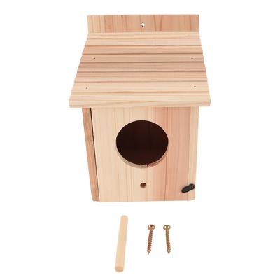 Wooden Bird House Outside Outdoor with Standing Pole for Breeding Pendant Decoration
