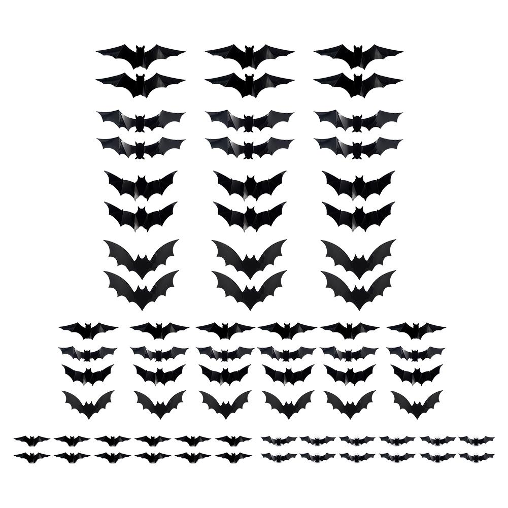 48 PCs Halloween Bats Wall Decor Glow In The Dark Bats Decorations Wall Stickers for Halloween Party Bedroom Window Decorations