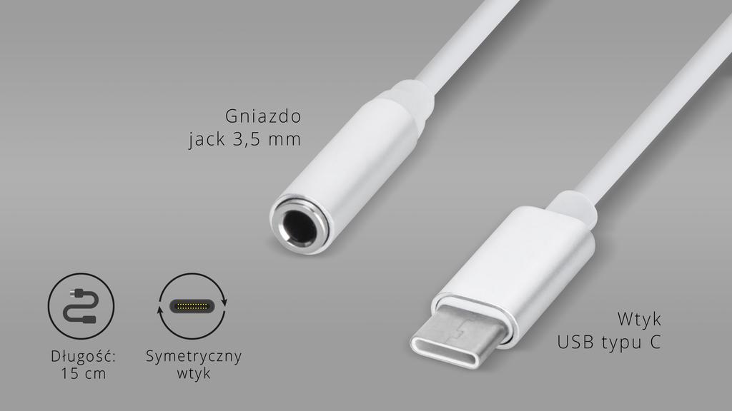 USB-C to MINI JACK 3.5mm AUX 17.5cm Kruger&Matz adapter