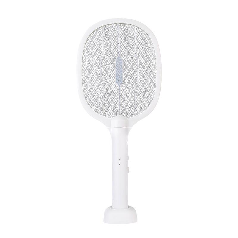 New 2-in-1 electric mosquito swatter with storage base,rechargeable,fly,bat,insect,use for home office,backyard,terrace camping