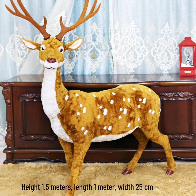 Christmas Reindeer Plush Ornament Set for Window and Tree Decorating