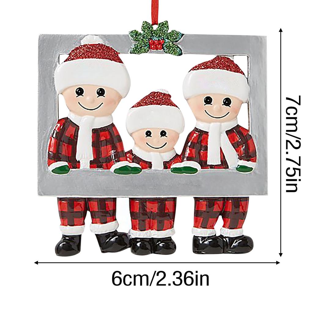 Christmas Ornament 2D Flat Family Name Greeting Tree Ornament Festive Decor Collectible Hanging Ornament Personalized Gift