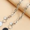Choker Punk Geométrico Brincos Pendentes com Gancho de Fecho Alavanca Choker em Y com Pingente de Disco Corrente Grossa para Uso Diário Festas de Rua