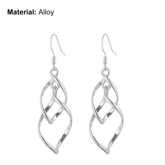 Kvinner øredobber Lineær Swirl Kvinne Bright Luster