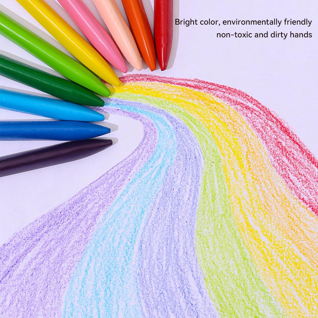 12/18/24/36 Colors Non-dirty Hand Plastic Crayons Washable and Erasable Color Crayons Children’s Painting School Office Supplies