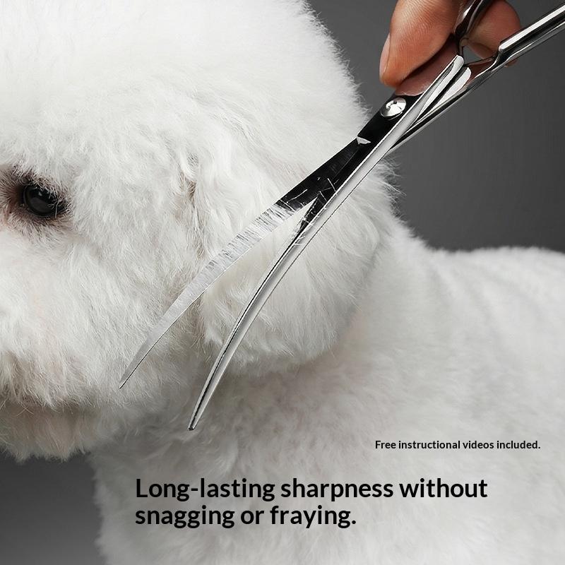 1Pcs Professional Trimming Scissors Bent Scissors Pet Grooming Scissors Dog Hair Tool Haircutting Pet Clippers