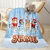 Christmas Adventure City Personalized Text Blanket Multi-purpose Personalized Blanket Soft & Cozy for Nap Picnics Office Chair Bedding