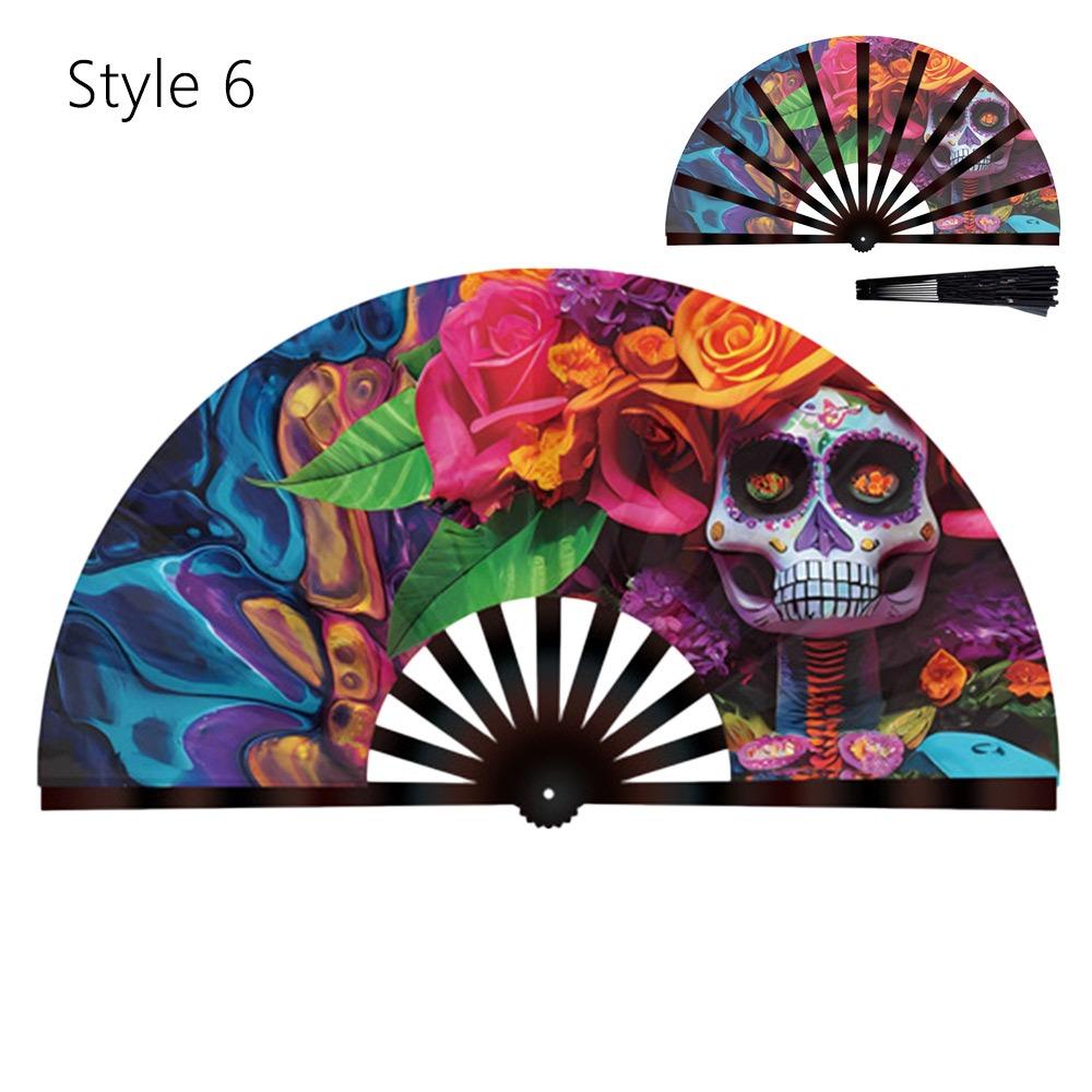 Ten Inch Fluorescent Fan UV Glow Lightweight Tai Chi Fan Stage Performance Dance Foldable Kung Fu Folding Fan