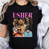 Casual Streetwear Usher Printed T-shirt Usher Neutral Trend Harajuku Short Sleeve Unisex Shirt