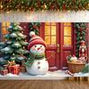 Holiday Background Festive Decor Snowman Backdrop Xmas Backdrop Gift Boxes Christmas Banner For Indoor Celebration Christmas