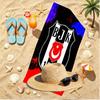 Besiktas J.K Print Beach Towel, Versatile Lightweight Absorbent Beach Towel for Pool Surf Yoga Bathroom, Perfect Birthday Holiday Gift
