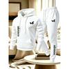 Mens Casual Tracksuit Hoodie Sweatpants Set Solid Color Simple Couple Style