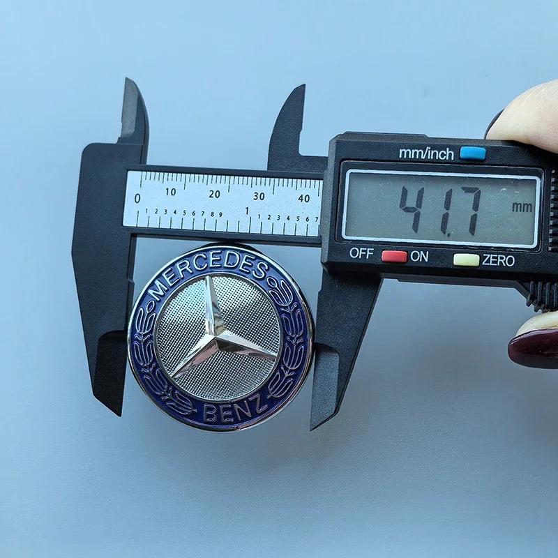 Hot Car Sticker 42mm 3 Pins Car Emblem Front Top Grille Black Blue Star Wheat Curved Badge for Mercedes Benz Old C E S C200 E300