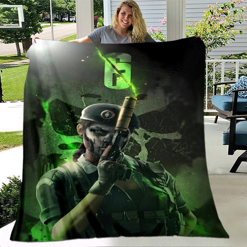 Rainbow Six Siege Theme Printed Blanket,Perfect for Couch, Bed, Travel & Outdoor Use | Machine Washable, Cozy & Durable.