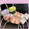 Trendy Solid Color Kids Shoulder Bag With Breathable Pu Material And Bow Accent
