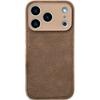 Niche style retro solid color leather pattern for iPhone17Pro max Apple 16 mobile phone case 14/15 advanced sense