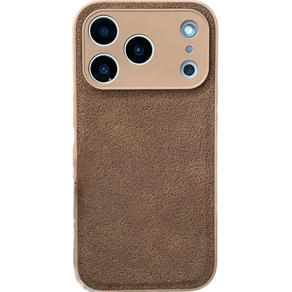 Niche style retro solid color leather pattern for iPhone17Pro max Apple 16 mobile phone case 14/15 advanced sense